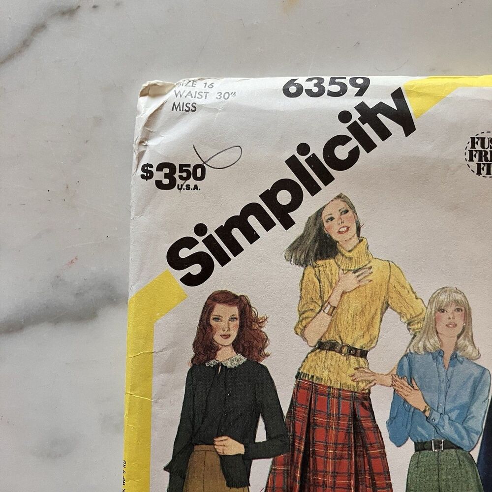 Vintage Simplicity Pattern 6359 Women’s Skirt Size 16 Waist 30” Uncut 1983 - Picture 2 of 7